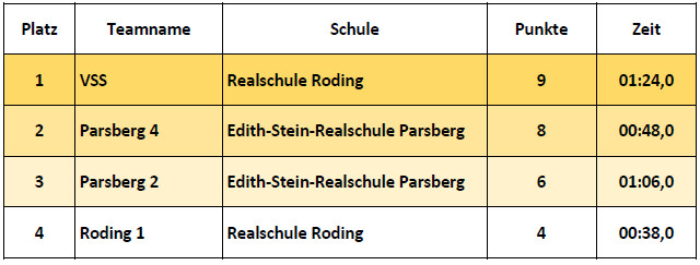 Ergebnisse Fortgeschrittene